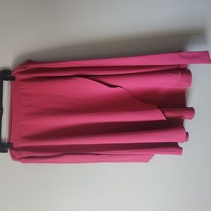 NWOT Ann Taylor Pink Faux Wrap Skirt,  SIze 14, Side Tie, Zipper Back, Flowy